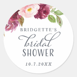 Burgundy Bloom Bruiloftsuitnodiging Sticker