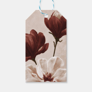 Burgundy Bloom | Persoonlijke Diep Rode Bloemencad Cadeaulabel