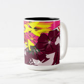 Burgundy Bloom Pop — Mug Abstrait Floral (Devant droit)