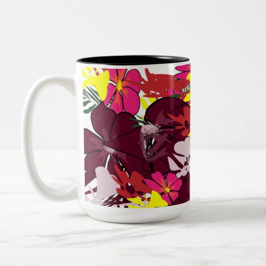 Burgundy Bloom Pop — Mug Abstrait Floral (Gauche)