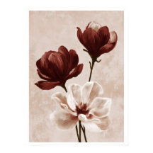 Burgundy Bloom | Schilderachtige Bloemposter