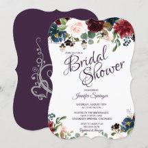 Burgundy & Blue English Flowers Vrijgezellenfeest