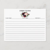 Burgundy Blue Floral Vrijgezellenfeest Recipe Kaar Advieskaart (Achterkant)