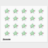 Burgundy Blue Green & Silver Snowflakes Ster Sticker (Vel)