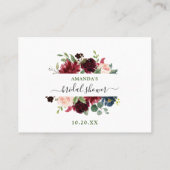 Burgundy Blue Rose Floral Devinez Combien De Carte (Dos)