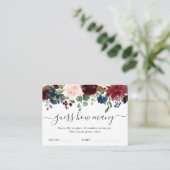 Burgundy Blue Rose Floral Devinez Combien De Carte (Debout devant)