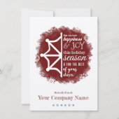 Burgundy & Blue Snowflake Business Holiday Card Kaart (Voorkant)