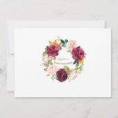 Burgundy Blush Bloem Spaanse Gracias Baby Shower Bedankkaart (Achterkant)