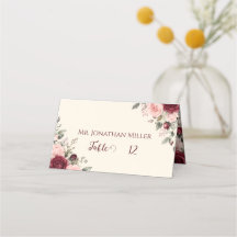 Burgundy & Blush Bloemrijke Roos Huwelijk Gevouwen