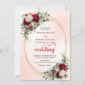 Burgundy Blush Boho Garden Wedding Invitation (Devant)