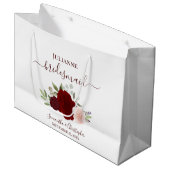 Burgundy Blush Boho Roses Wedding Bridesmaid Groot Cadeauzakje (Voorkant Gekanteld)