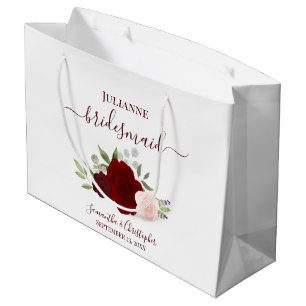 Burgundy Blush Boho Rozen Bruidsmeisje Groot Cadeauzakje