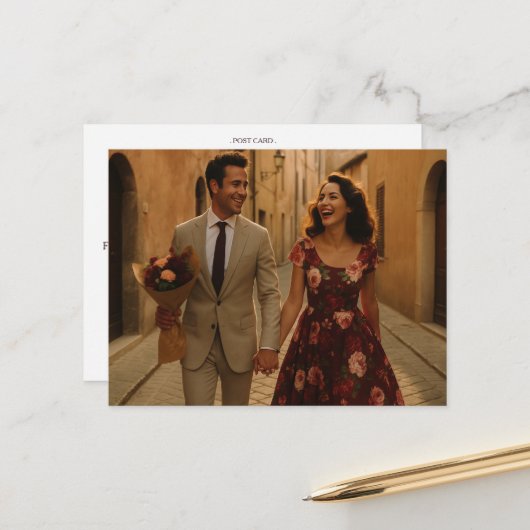 Burgundy Blush Dank je wel Briefkaart (Voorkant / Achterkant in situ)