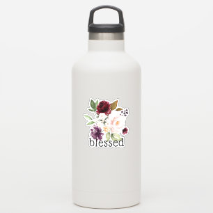 Burgundy Blush Eggplant Floral Blessed Sticker