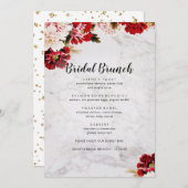 Burgundy Blush Elegant Bridal Brunch Menu (Devant / Derrière)