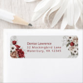 Burgundy Blush en White Roses Weddenschap Label (Insitu)