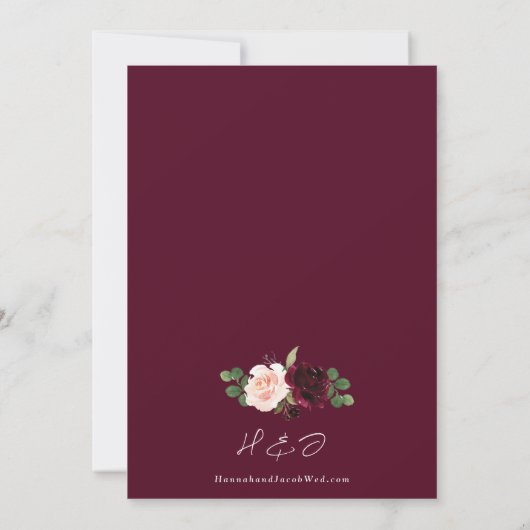 Burgundy Blush Eucalyptus Weddenschap Kaart (Achterkant)