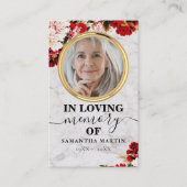 Burgundy Blush Floral Carte photo de prière (Devant)