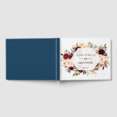 Burgundy Blush Floral Geometry Navy livre d'hôtes (Complet)