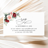 Burgundy Blush Floral Mariage en ligne Cartes RSVP