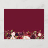 Burgundy Blush Floral Mariage Mots de conseil Cart (Dos)