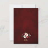 Burgundy Blush Floral Modern Geometric RSVP (Achterkant)