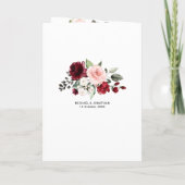 Burgundy Blush Floral Modern Geometric Wedding (Achterkant)