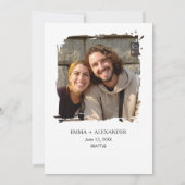 Burgundy Blush Floral Photo Faire-part de mariage (Dos)