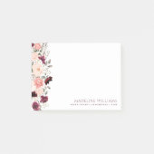 Burgundy Blush Floral Post-it® Notes (Voorkant)