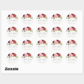 Burgundy Blush Floral Sweet 16 Favor Seal Ronde Sticker (Vel)