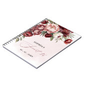 Burgundy Blush Floral Sweet 16 Livre d'hôtes (Côté gauche)