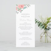 Burgundy Blush Floral Waterverf Wedding Menu (Staand voorkant)