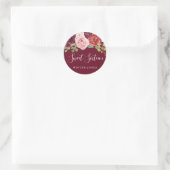 Burgundy Blush Flowers Sweet 16 Stickers Partie (Sac)