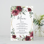 Burgundy Blush Gold Greenery Mariages Cartes de me (Debout devant)