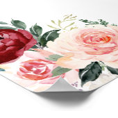 Burgundy Blush Greenery Wedding Welcome Sign Poster (Hoek)