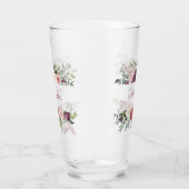 Burgundy Blush Ivory Flowers Lijst Monogram Glas (Links)