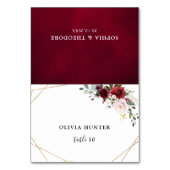 Burgundy Blush Mariage géométrique Carte de lieu (Par défaut)