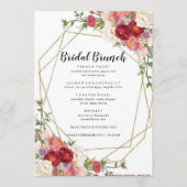 Burgundy Blush Modern Bridal Brunch Menu (Voorkant)
