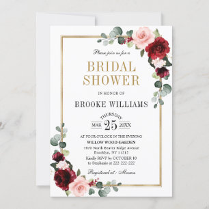 Burgundy Blush Modern Geometric Vrijgezellenfeest Kaart