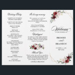 Burgundy Blush Modern Geometric Wedding Program<br><div class="desc">Elegant and modern romantic geometric watercolor floral wedding program features a bouquet of burgundy / marsala , blush pink, Purple, peach watercolor roses with matching foliage. Perfect for a fall / midsummer wedding. Please find more matching designs and variations from my "blissweddingpaperie" store. And feel free to contact me for...</div>