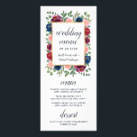 Burgundy Blush Navy Blue Gold Mariage Cartes de me<br><div class="desc">Burgundy Blush Navy Blue Gold Mariage Cartes de menu - présentent de beaux éléments de fleurs d'aquarelle dans les tons bleu marine, bordeaux, rose rousse, et plus sur la verdure (eucalyptus) etc. Ce produit est à thème bohème ou élégant et convient à tout mariage saisonnier : printemps, été, automne ou...</div>