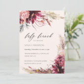 Burgundy Blush Pampas Grass Baby Brunch Invitation (Debout devant)