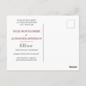 Burgundy Blush Pink Faded Fotobruiloft Opslagdatum Briefkaart (Achterkant)