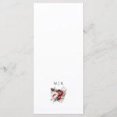 Burgundy Blush Pink Rustic Floral Menu Mariage (Dos)