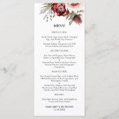 Burgundy Blush Pink Rustic Floral Menu Mariage (Devant)