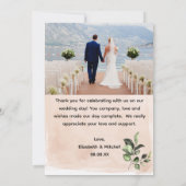 Burgundy Blush Rose Carte de remerciements photo (Dos)