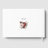 Burgundy Blush rose Floral Mariage Livre d'hôtes (Verso)