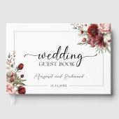 Burgundy Blush rose Floral Mariage Livre d'hôtes (Recto)