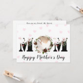 Burgundy Blush rose Floral Photo Carte de la fête  (Devant/Arrière en situation)