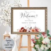 Burgundy Blush, rose Mariage Affiche de bienvenue